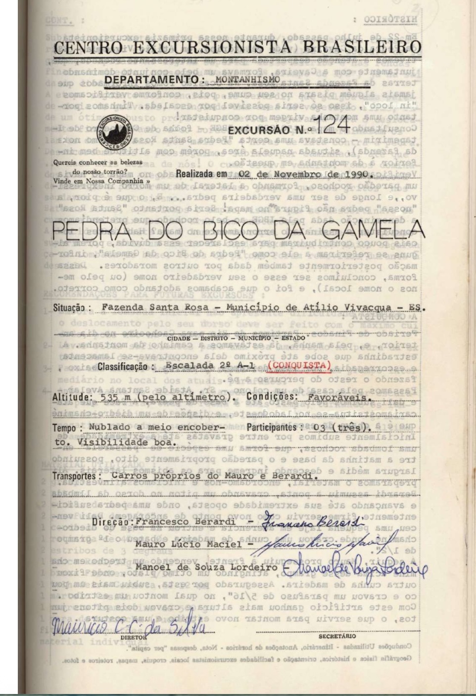Foto da via Pedra do Bico da Gamela (Via da Conquista)